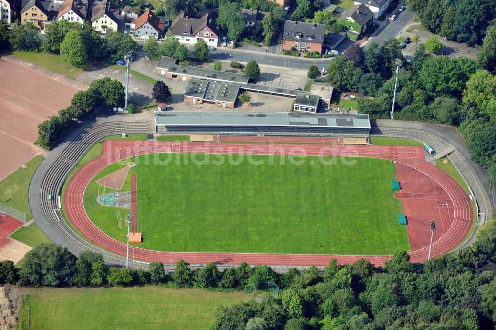 Bielefeld von oben - Stadion Rußheide in Bielefeld / Niedersachsen