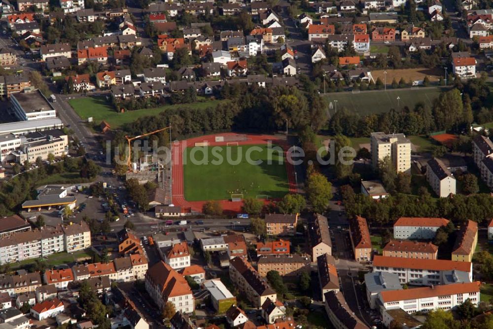 Aschaffenburg von oben - Stadion an der Schillerstraße