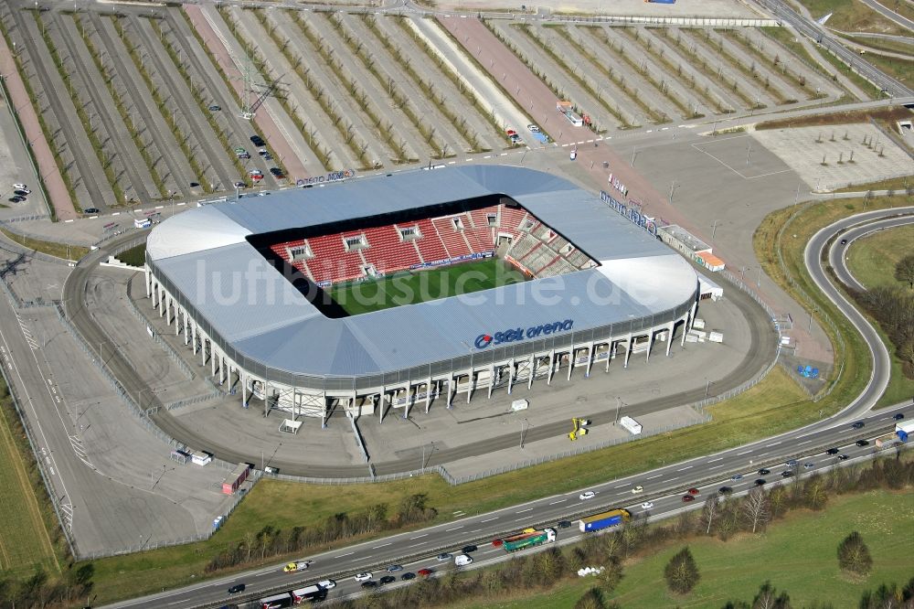 Augsburg von oben - Stadion SGL Arena des Fußballvereins FC Augsburg im Bundesland Bayern