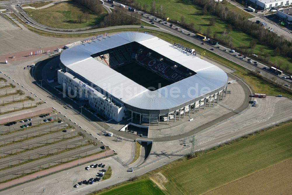 Luftbild Augsburg - Stadion SGL Arena des Fußballvereins FC Augsburg im Bundesland Bayern