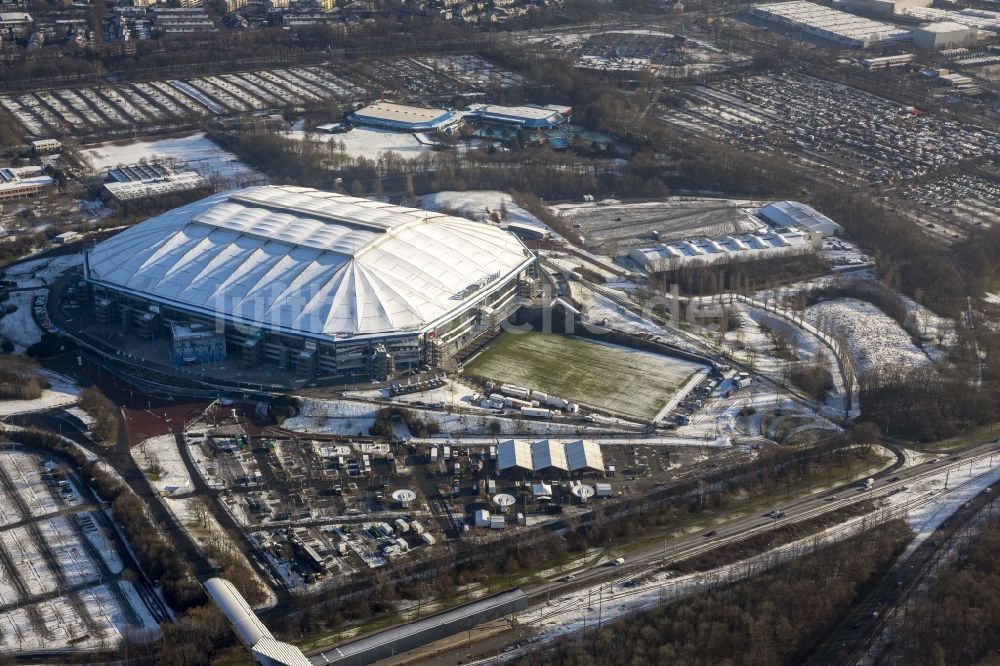 Luftaufnahme Gelsenkirchen - Stadion und Sportpark der VELTINS- Arena in Gelsenkirchen im Bundesland Nordrhein-Westfalen