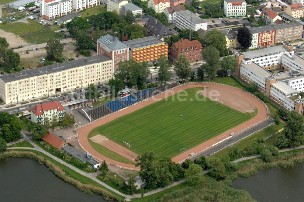 Luftbild Stralsund - Stadion / Stadium der Freundschaft in Stralsund