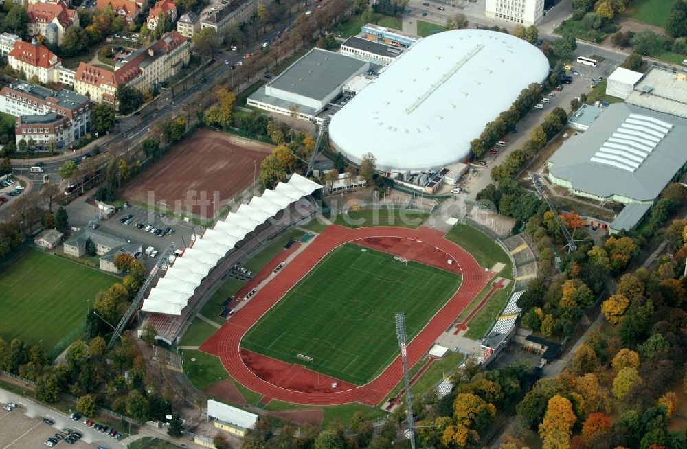 Luftaufnahme Erfurt - Stadion Steigerwaldstadion in Erfurt im Bundesland Thüringen