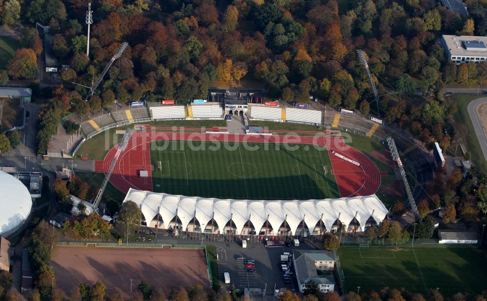 Erfurt von oben - Stadion Steigerwaldstadion in Erfurt im Bundesland Thüringen