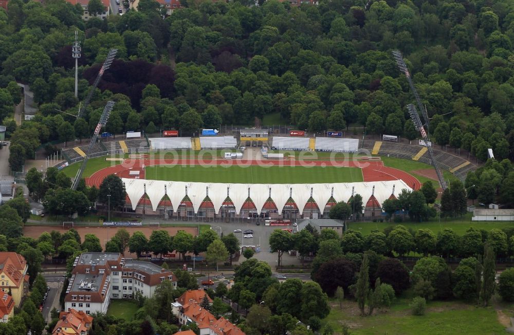 Erfurt aus der Vogelperspektive: Stadion Steigerwaldstadion in Erfurt im Bundesland Thüringen