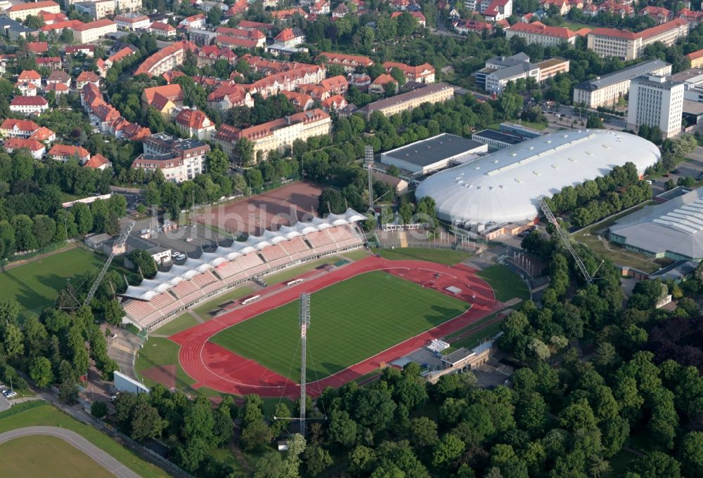 Erfurt aus der Vogelperspektive: Stadion Steigerwaldstadion in Erfurt im Bundesland Thüringen