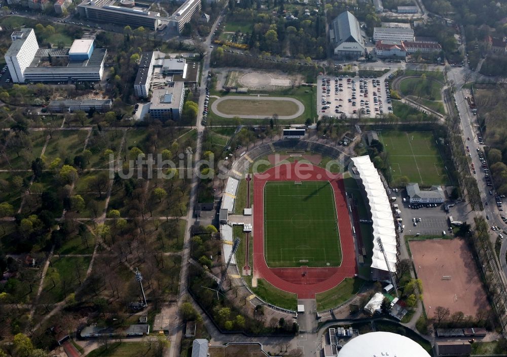 Luftaufnahme Erfurt - Stadion Steigerwaldstadion in Erfurt im Bundesland Thüringen