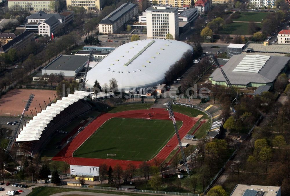 Erfurt aus der Vogelperspektive: Stadion Steigerwaldstadion in Erfurt im Bundesland Thüringen