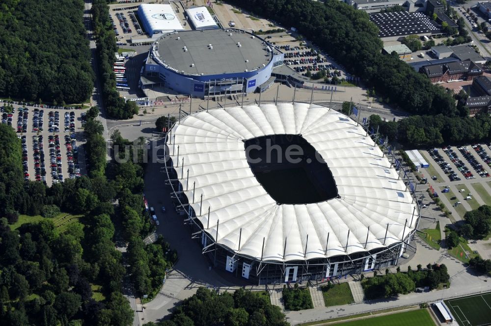 Luftaufnahme Hamburg - Stadion Volksparkstadion des Hamburger HSV in Hamburg