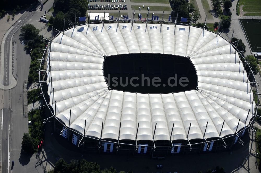 Luftaufnahme Hamburg - Stadion Volksparkstadion des Hamburger HSV in Hamburg