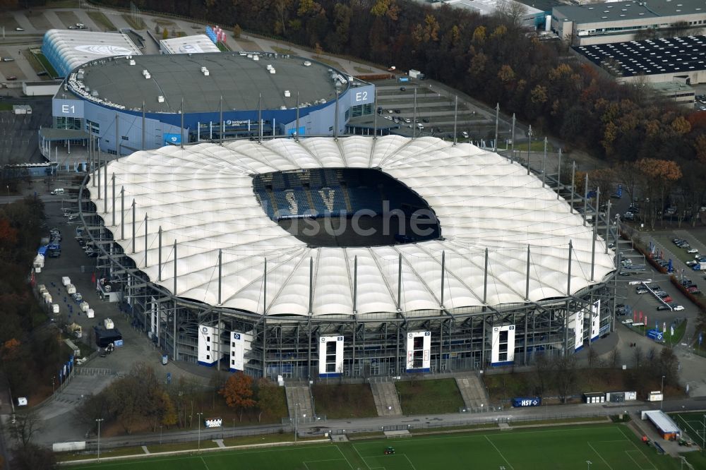 Luftaufnahme Hamburg - Stadion Volksparkstadion des Hamburger HSV in Hamburg