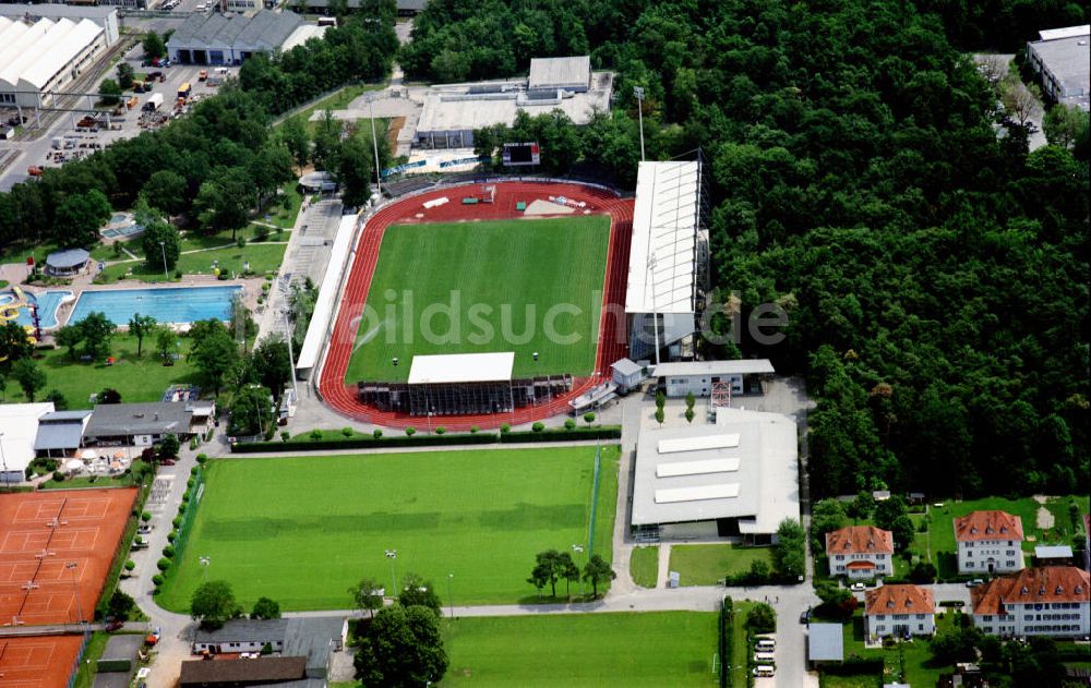 Burghausen von oben - Stadion Wacker-Arena in Burghausen