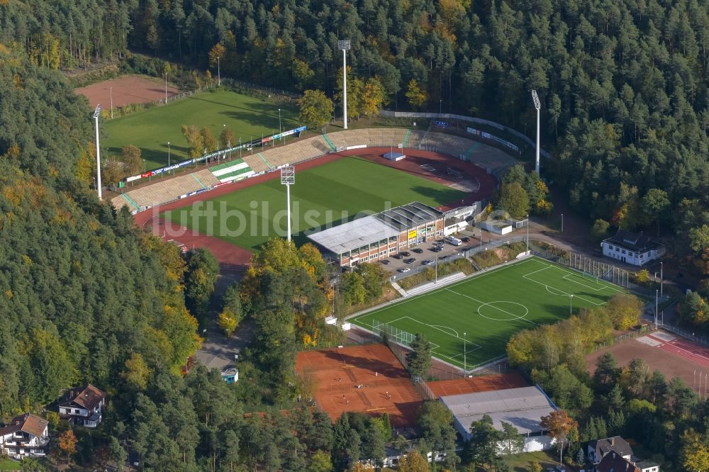 Homburg aus der Vogelperspektive: Stadion Waldstadion in Homburg im Saarland