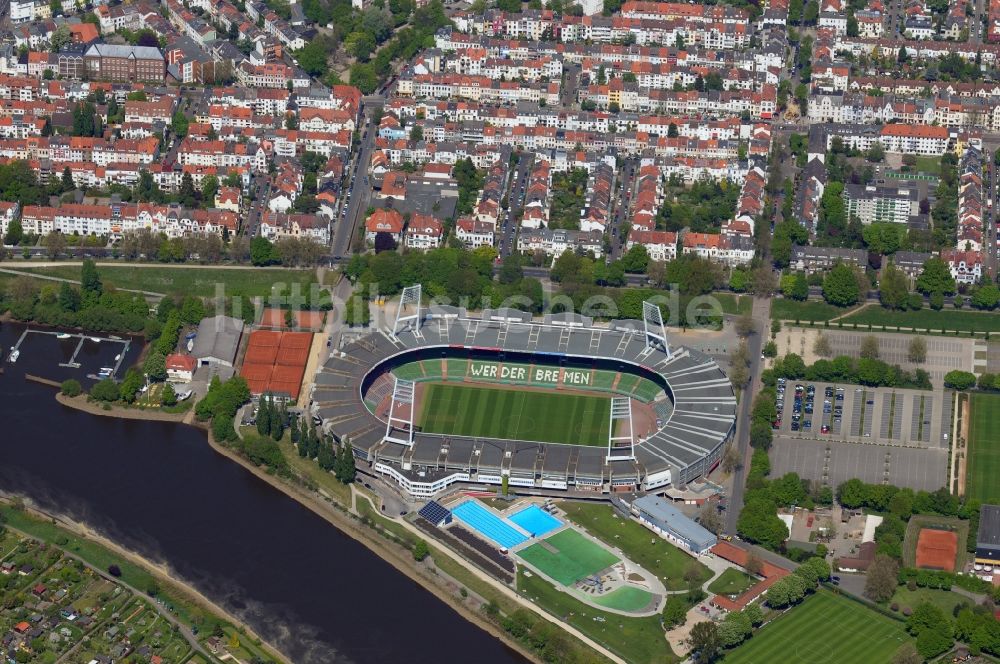 Bremen von oben - Stadion Weserstadion in Bremen