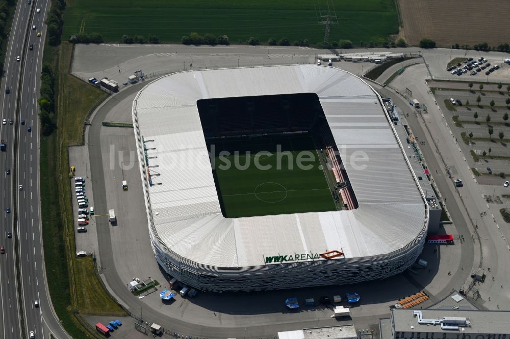 Augsburg aus der Vogelperspektive: Stadion WWK Arena Augsburg im Bundesland Bayern