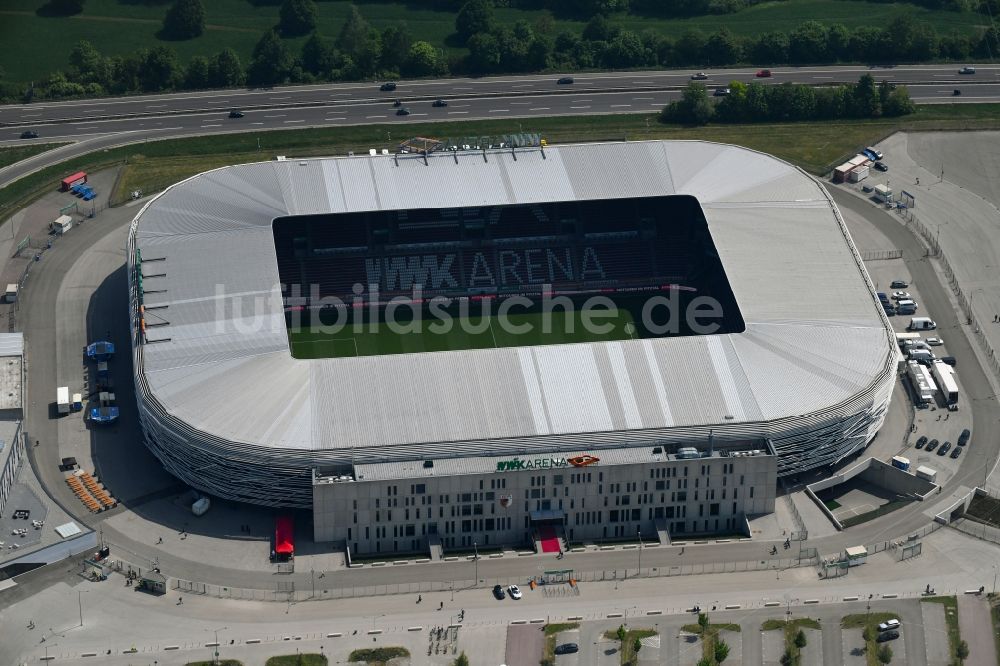 Luftaufnahme Augsburg - Stadion WWK Arena Augsburg im Bundesland Bayern