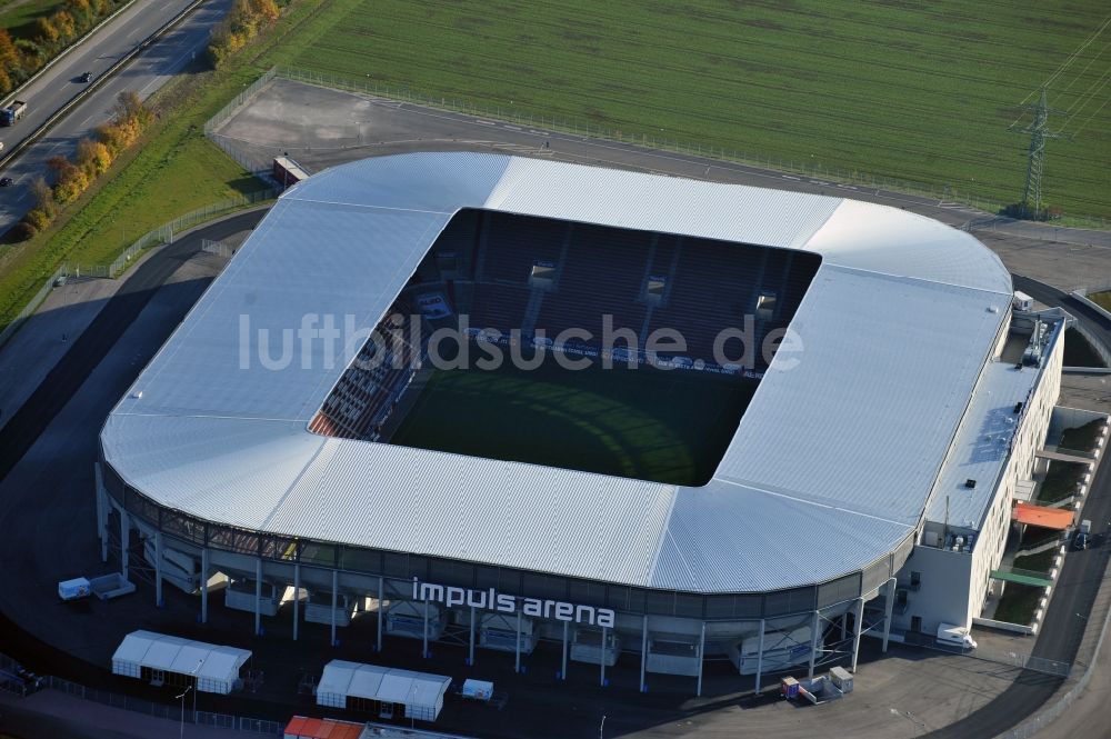 Luftbild Augsburg - Stadion WWK Arena des Fußballvereins FC Augsburg im Bundesland Bayern