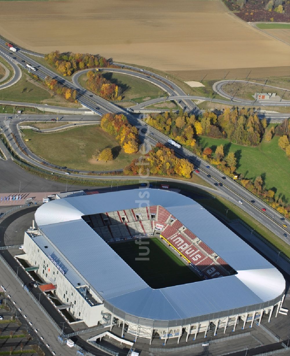 Luftbild Augsburg - Stadion WWK Arena des Fußballvereins FC Augsburg im Bundesland Bayern