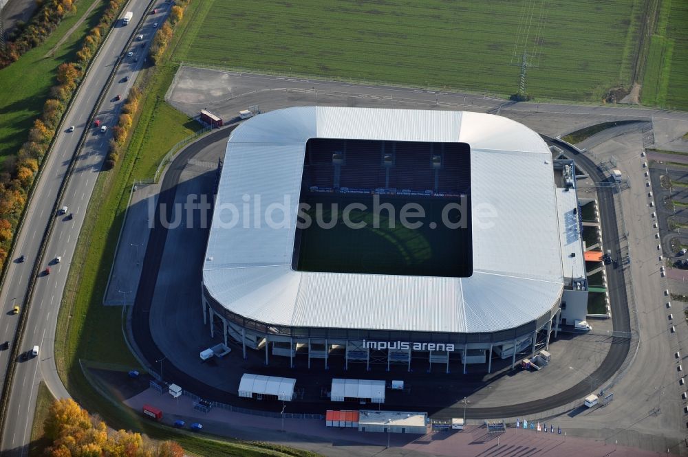 Luftbild Augsburg - Stadion WWK Arena des Fußballvereins FC Augsburg im Bundesland Bayern