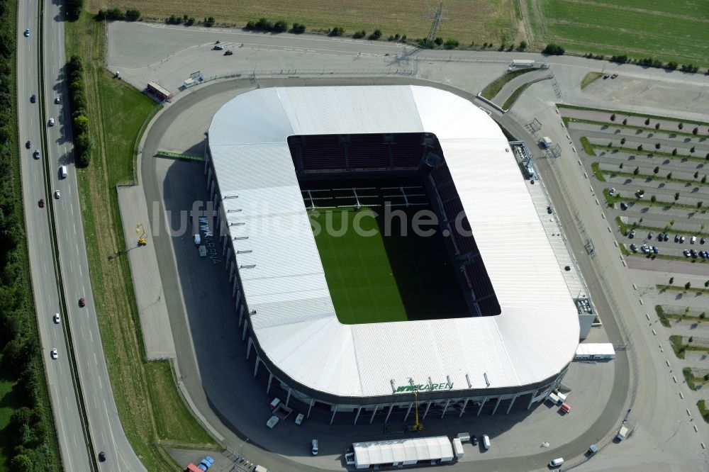 Luftbild Augsburg - Stadion WWK Arena des Fußballvereins FC Augsburg im Bundesland Bayern