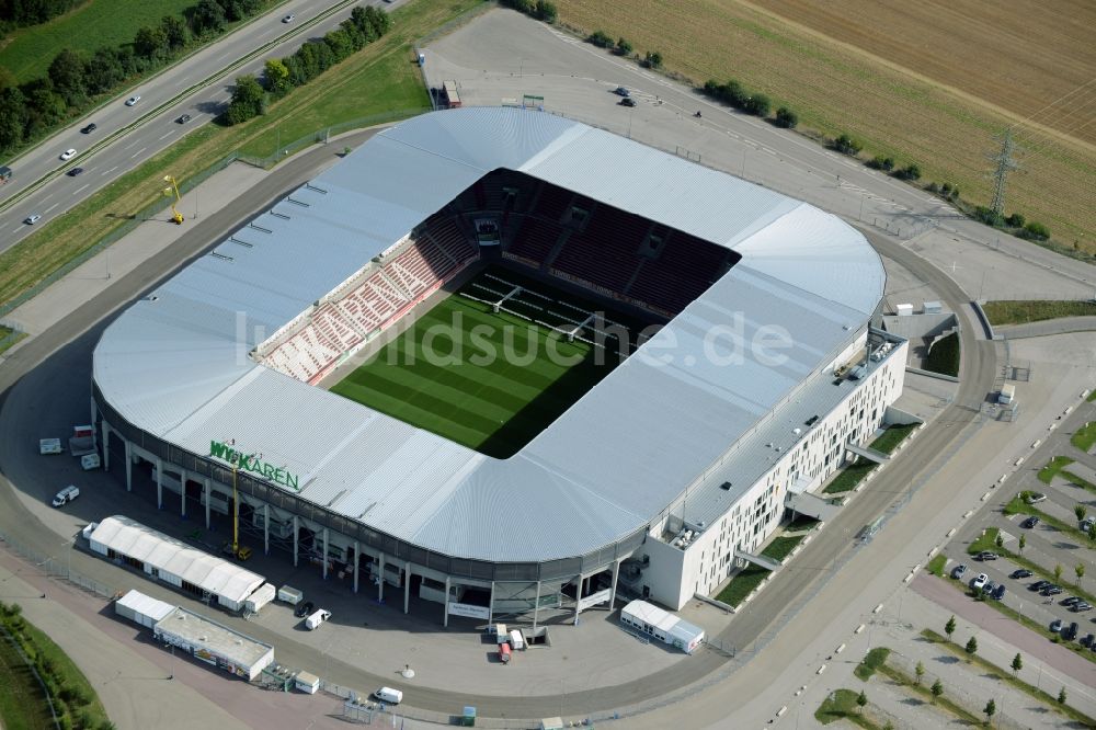 Luftbild Augsburg - Stadion WWK Arena des Fußballvereins FC Augsburg im Bundesland Bayern