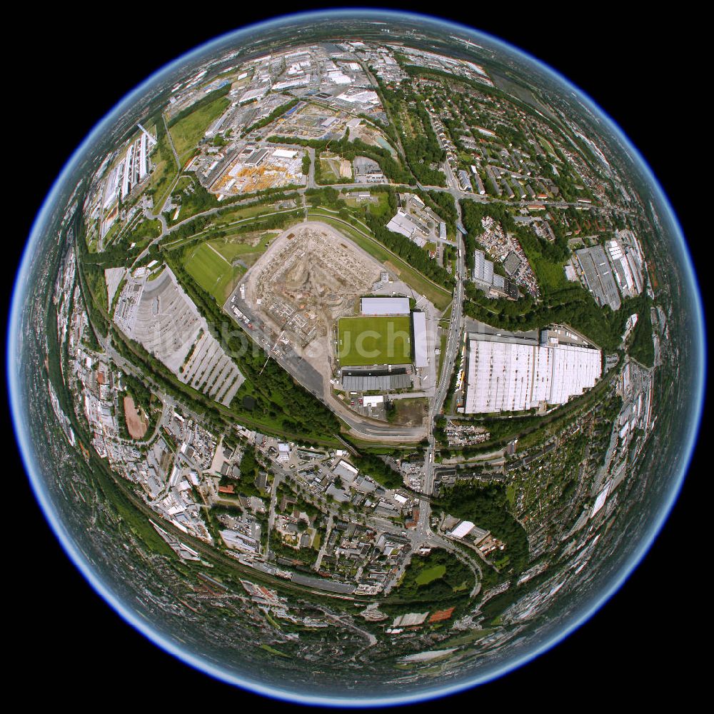 Luftaufnahme Essen - Stadionneubau zum Rot- Weiss - Stadion in Essen / RWE Stadion