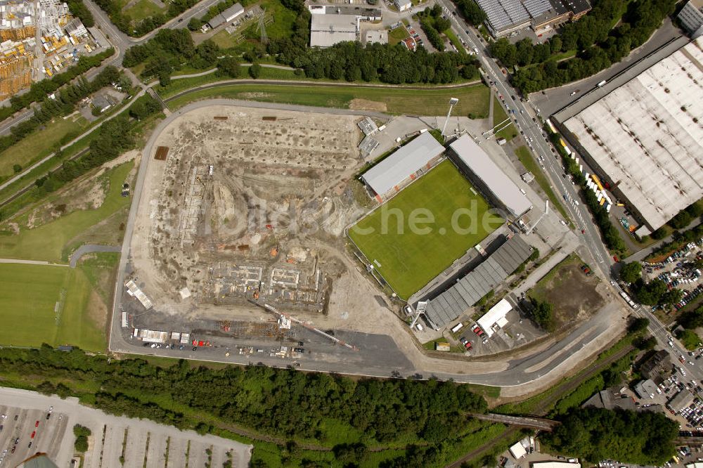 Luftbild Essen - Stadionneubau zum Rot- Weiss - Stadion in Essen / RWE Stadion