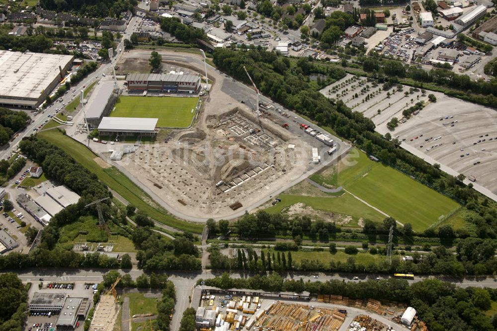 Luftaufnahme Essen - Stadionneubau zum Rot- Weiss - Stadion in Essen / RWE Stadion