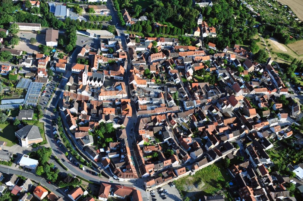 Luftaufnahme Babenhausen - Stadkern und die Altstadt von Babenhausen im Bundesland Hessen