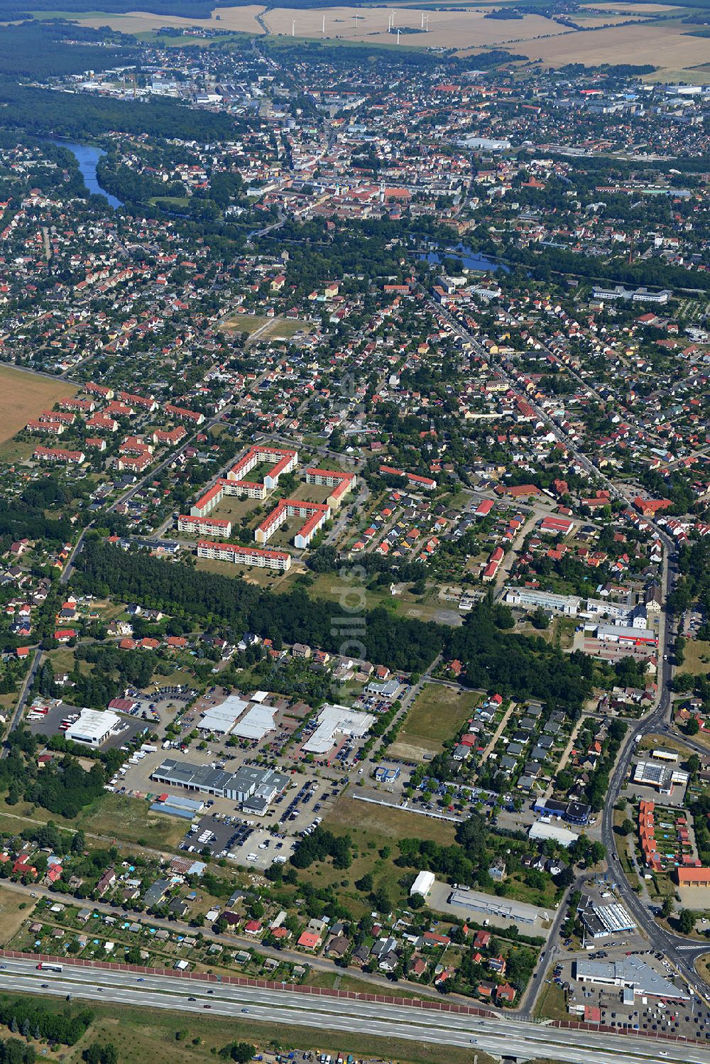 Fürstenwalde von oben - Stadt - Ansicht der Domstadt Fürstenwalde im Bundesland Brandenburg