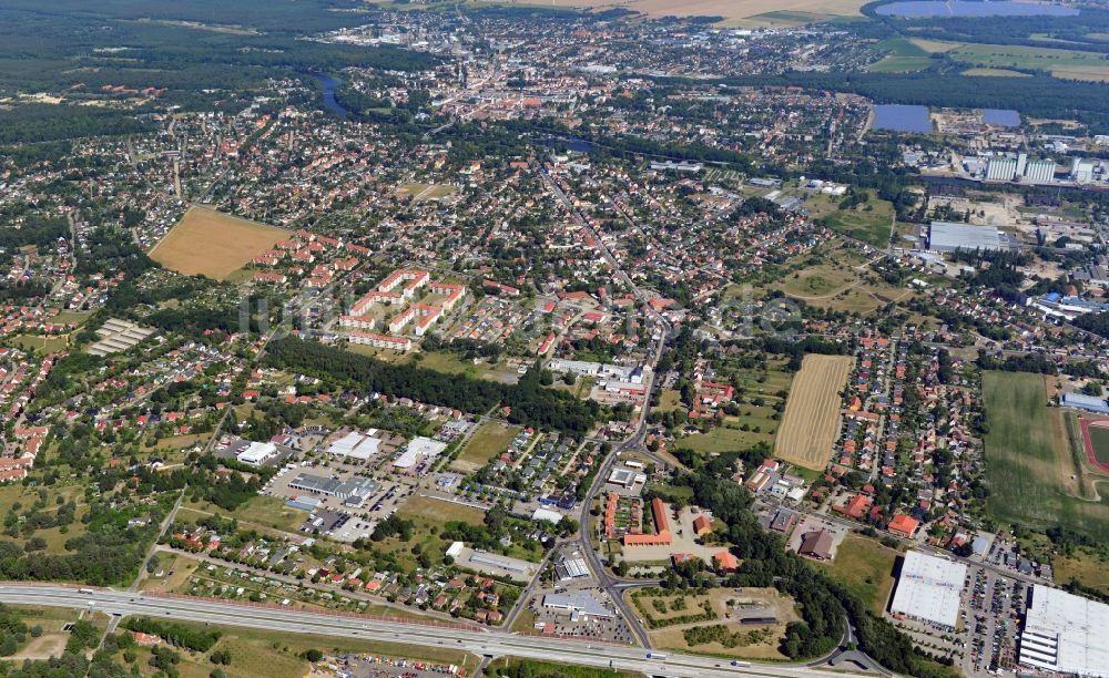 Fürstenwalde aus der Vogelperspektive: Stadt - Ansicht der Domstadt Fürstenwalde im Bundesland Brandenburg