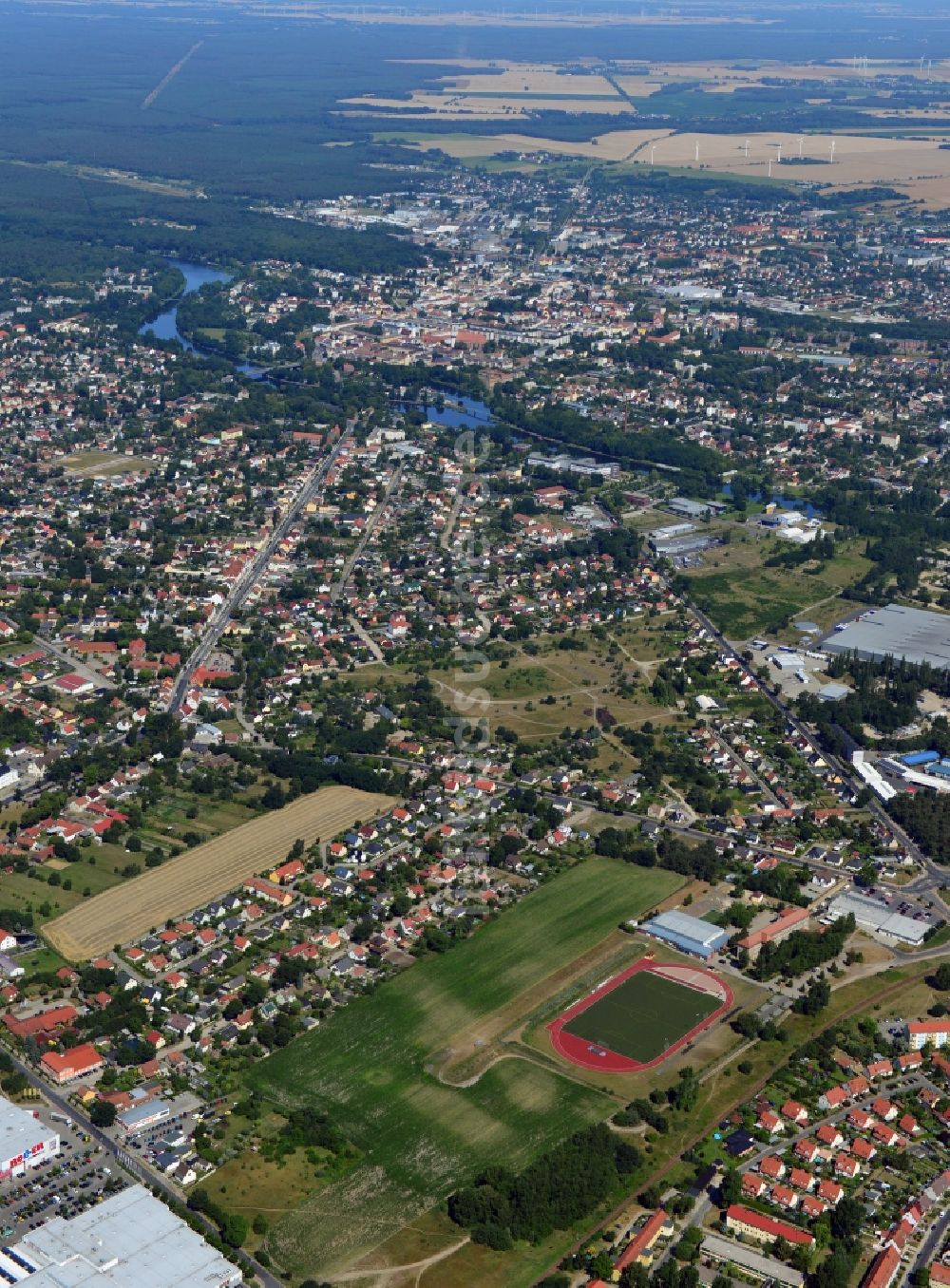 Luftbild Fürstenwalde - Stadt - Ansicht der Domstadt Fürstenwalde im Bundesland Brandenburg