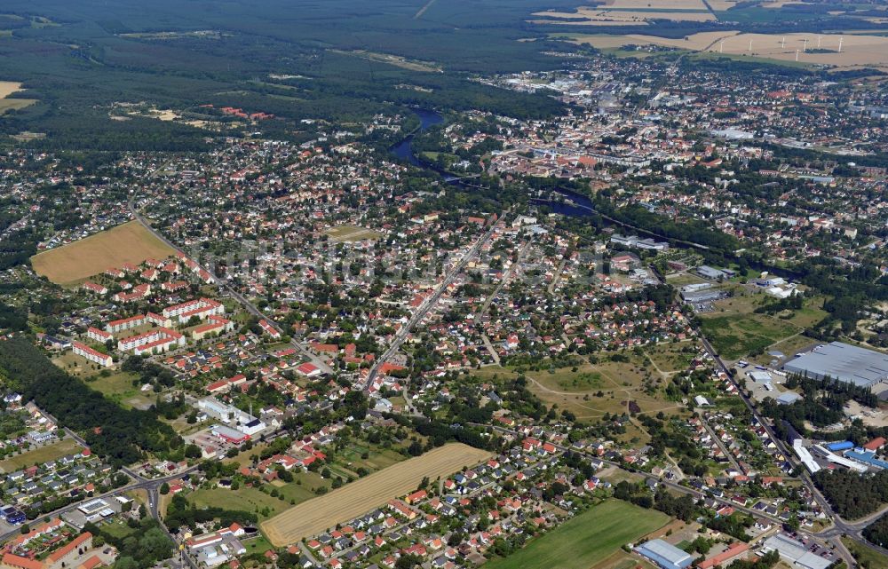 Luftaufnahme Fürstenwalde - Stadt - Ansicht der Domstadt Fürstenwalde im Bundesland Brandenburg