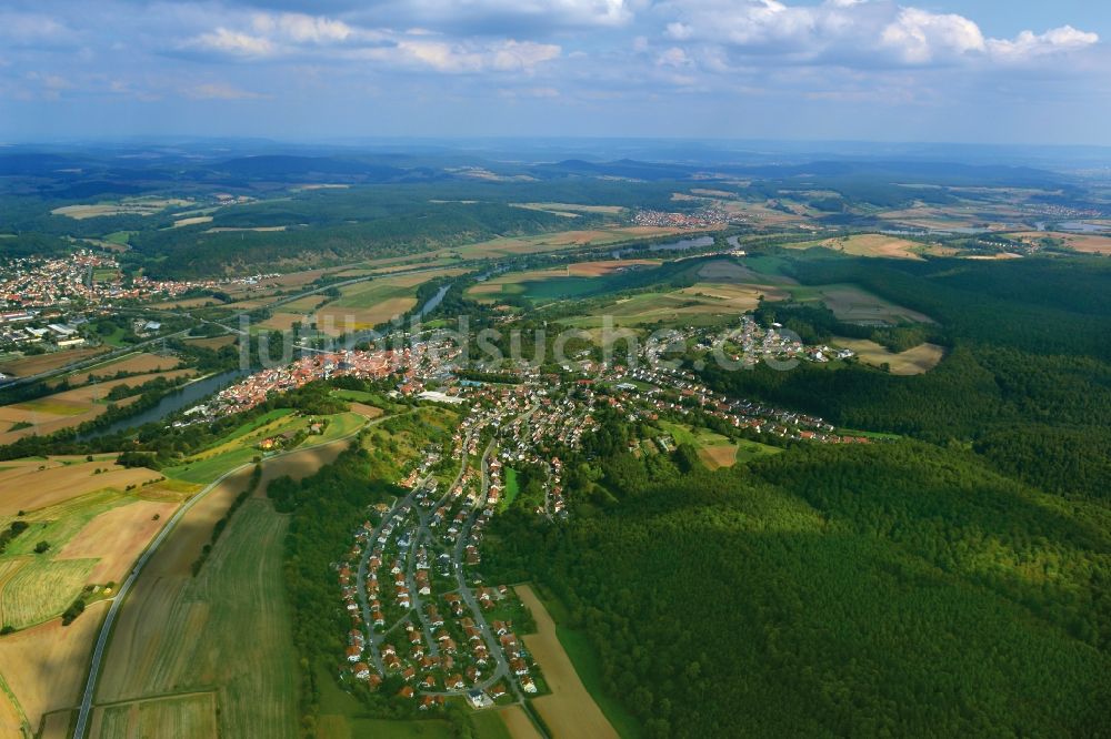 Luftbild Eltmann - Stadt - Ansicht der zum Landkreis Haßberge gehörenden Gemeinde Eltmann im Bundesland Bayern