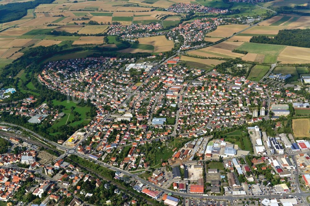 Luftbild Haßfurt - Stadt - Ansicht der zum Landkreis Haßberge gehörenden Stadt Haßfurt im Bundesland Bayern