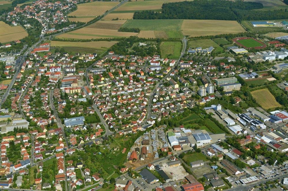 Luftbild Haßfurt - Stadt - Ansicht der zum Landkreis Haßberge gehörenden Stadt Haßfurt im Bundesland Bayern