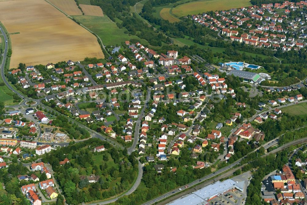 Luftbild Haßfurt - Stadt - Ansicht der zum Landkreis Haßberge gehörenden Stadt Haßfurt im Bundesland Bayern