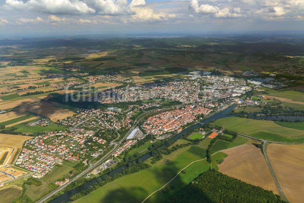 Luftbild Haßfurt - Stadt - Ansicht der zum Landkreis Haßberge gehörenden Stadt Haßfurt im Bundesland Bayern