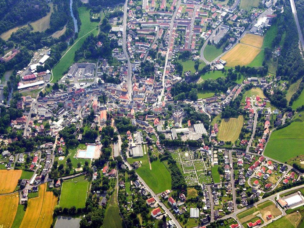 Arzberg (Bayern) von oben - Stadt Arzberg in Oberfranken - Bayern