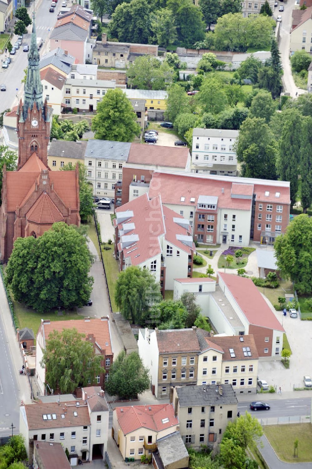 Luftbild Bernau - Stadt Bernau und Herz Jesu Kirche