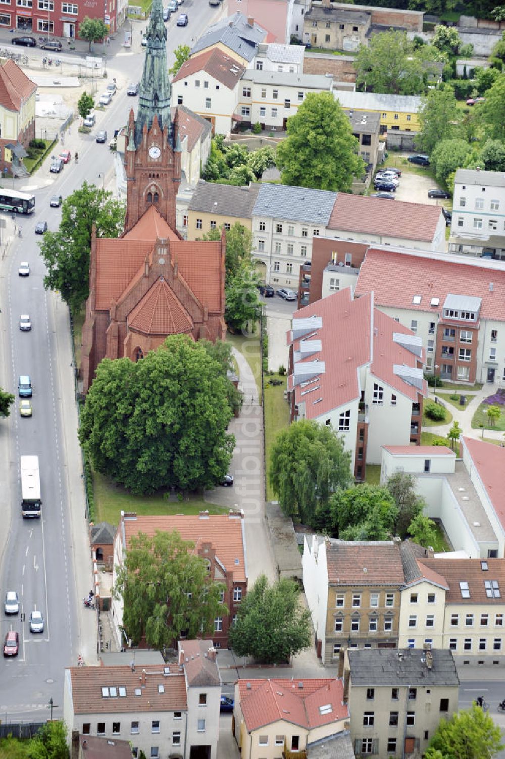 Luftaufnahme Bernau - Stadt Bernau und Herz Jesu Kirche