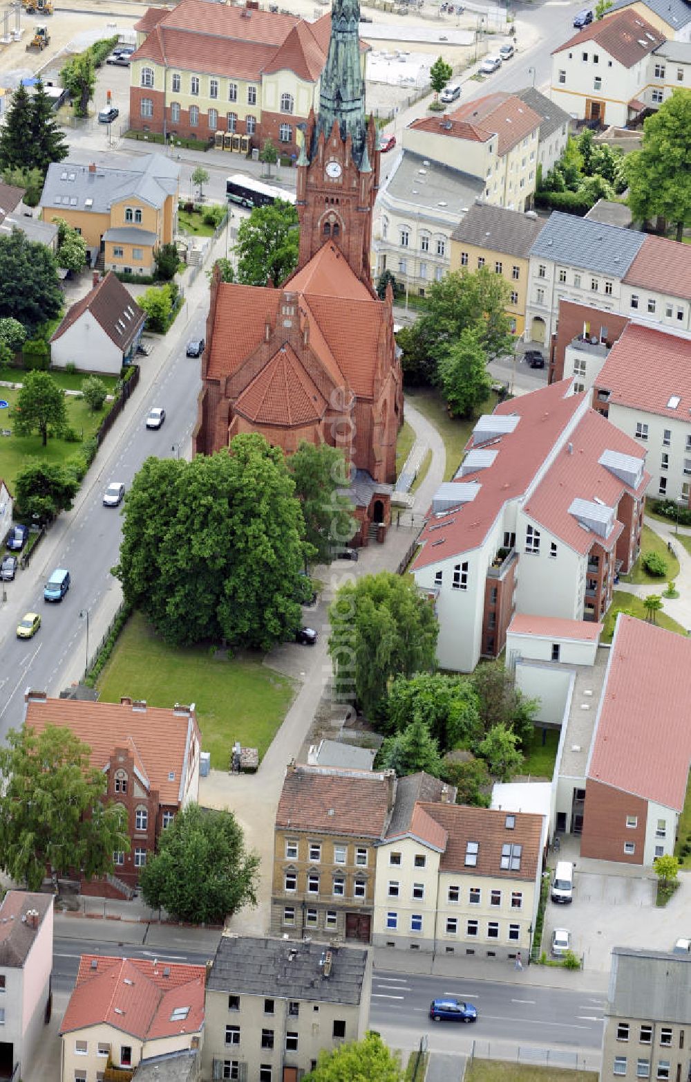 Luftaufnahme Bernau - Stadt Bernau und Herz Jesu Kirche