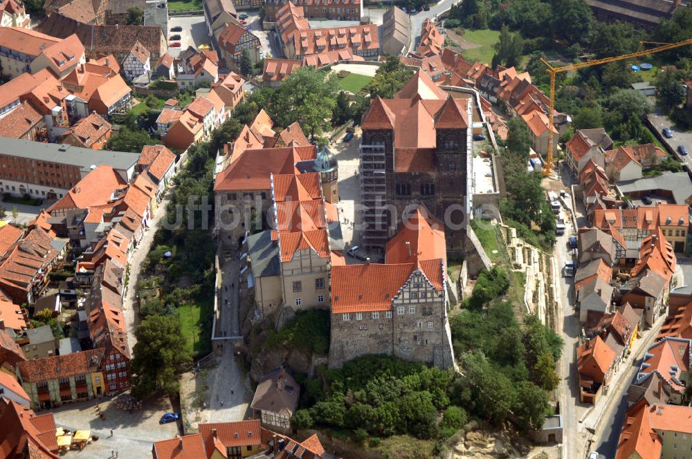 Quedlinburg von oben - Stadt Quedlinburg und Schlossberg mit Stiftskirche