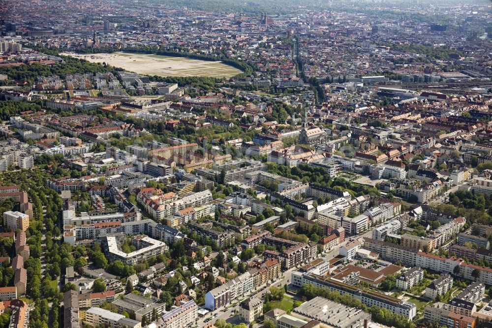 Luftbild München - Stadtansicht Albert-Roßhaupter-Straße - Hansastraße im Stadtgebiet im Ortsteil Sendling-Westpark in München im Bundesland Bayern, Deutschland