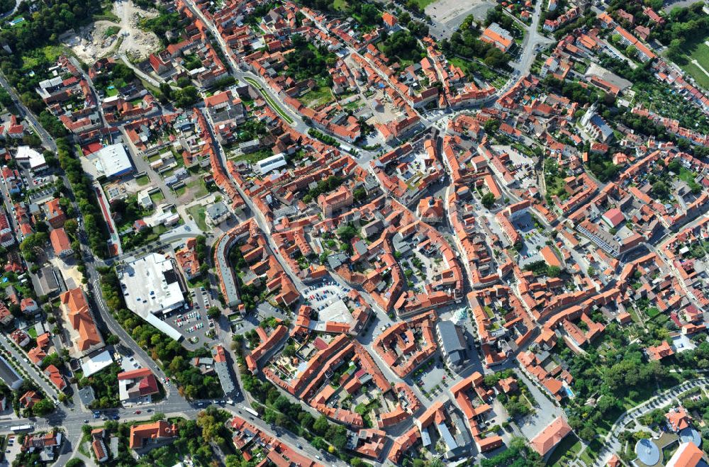 Luftaufnahme Bad Langensalza - Stadtansicht auf die Altstadt von Bad Langensalza, Thüringen