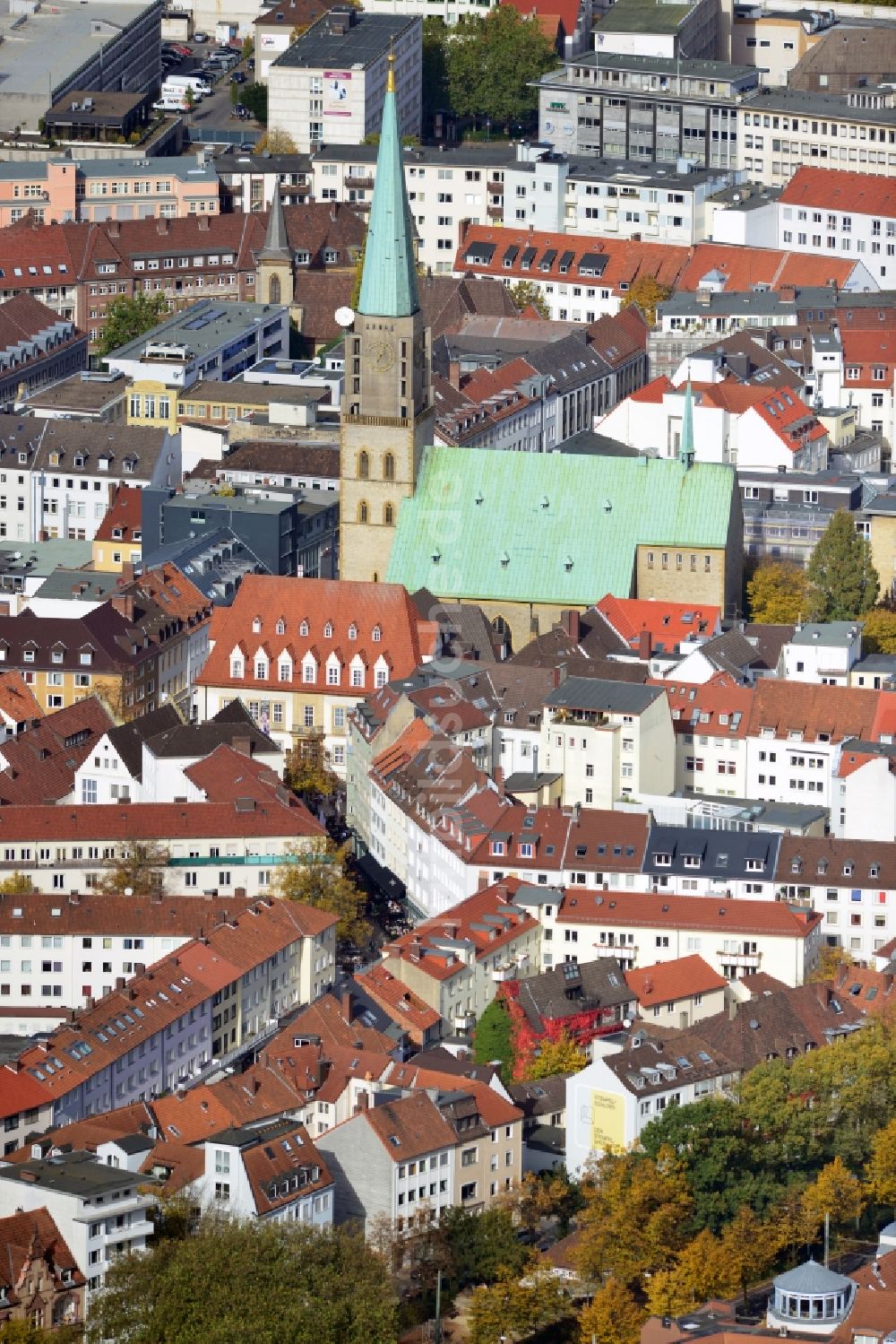 Bielefeld aus der Vogelperspektive: Stadtansicht der Altstadt von Bielefeld im Bundesland