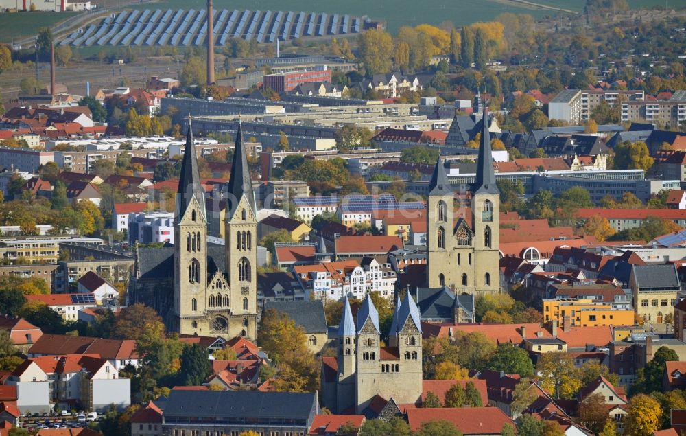 Halberstadt von oben - Stadtansicht der Altstadt von Halberstadt im Bundesland Sachsen-Anhalt