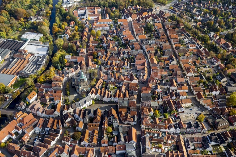 Luftbild Warendorf - Stadtansicht mit der Altstadt und Innenstadt am Zentrum in Warendorf im Bundesland Nordrhein-Westfalen