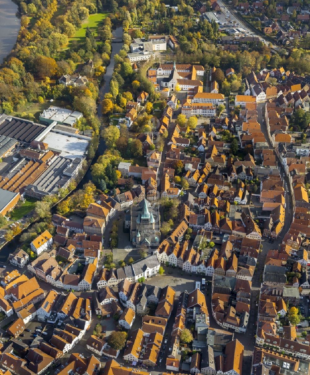 Luftbild Warendorf - Stadtansicht mit der Altstadt und Innenstadt am Zentrum in Warendorf im Bundesland Nordrhein-Westfalen