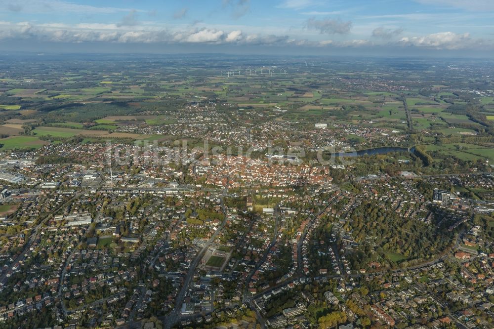 Luftbild Warendorf - Stadtansicht mit der Altstadt und Innenstadt am Zentrum in Warendorf im Bundesland Nordrhein-Westfalen